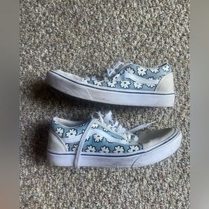 Vans Old Skool ComfyCush Mixed Cozy White & Light Blue Skate Shoes MENS 9.5💐💐